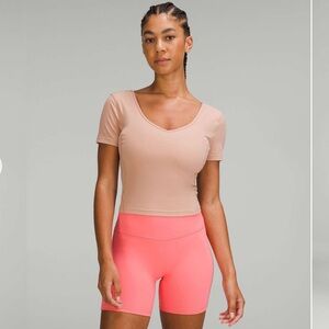 nwt lululemon align tee pink clay 6 small medium